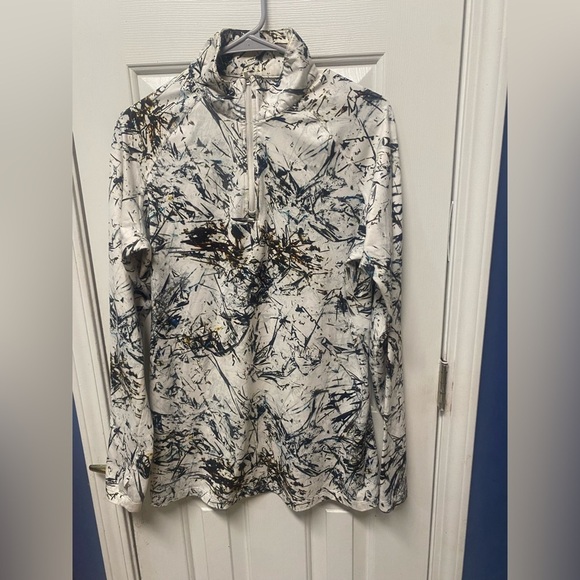 NIKE PRO WOMEN'S WINTER CAMO FLEECE LINED PULLOVER HALF ZIP XL - Picture 1 of 7